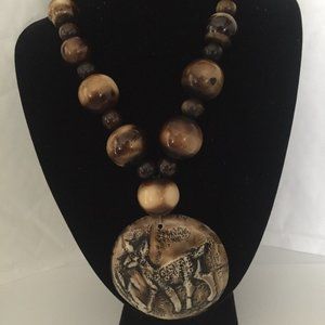Vintage 1960's - 1970's  Fawn Pendant Necklace
